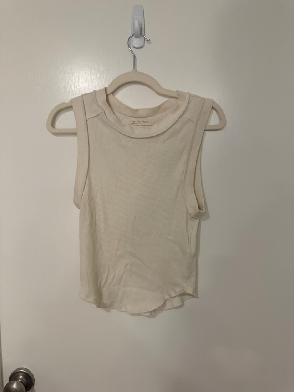 We The Free Cream Ribbed Tank Top